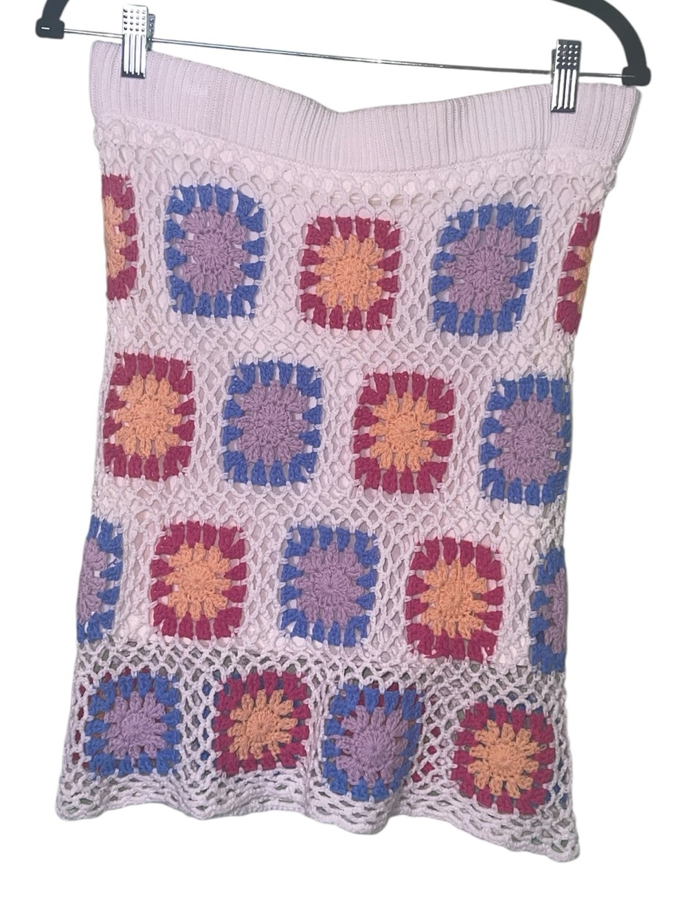 NWT-Beverly Hayden crocheted granny square swimwear cover up skirt. Size large - Picture 2 of 13